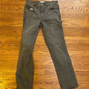 Abercrombie & Fitch Gray Denim Jeans with Stud Accents
